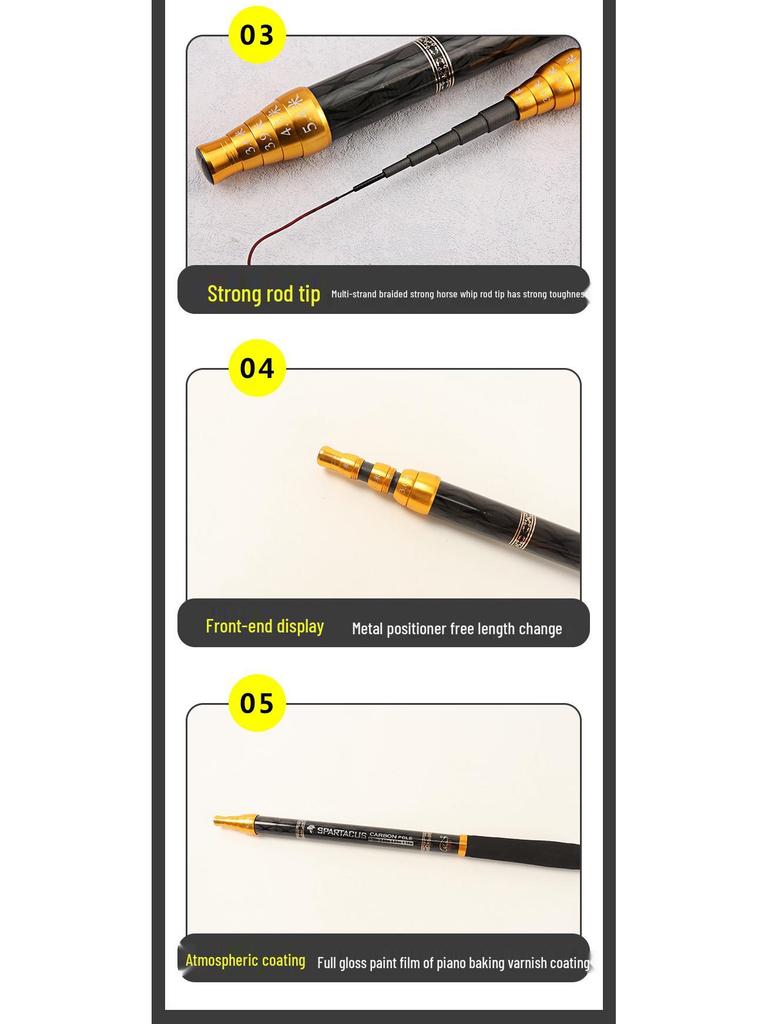 Ultraleichte 19-teilige Carbon-Teleskop-Angelrute - 43cm einziehbare Kurzabschnittsrute