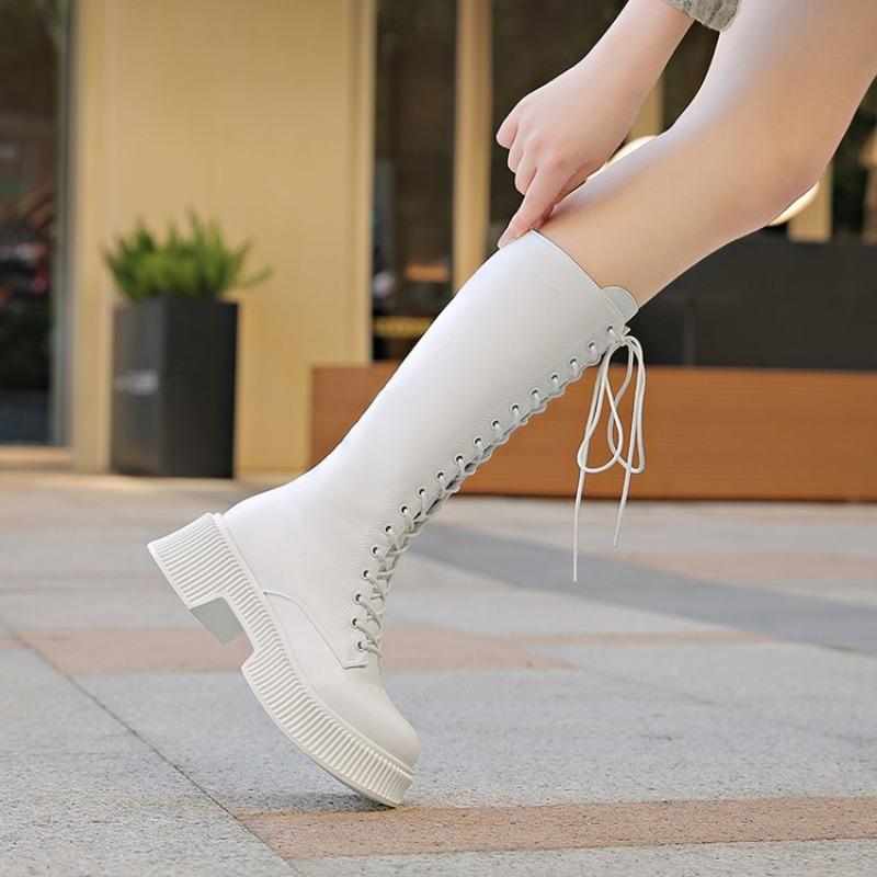 Luxury Women's Boots  New Comfortable Gothic Style Shoes Trendy Versatile Motorcycle Boots for Women Platform Mid-calf Boots