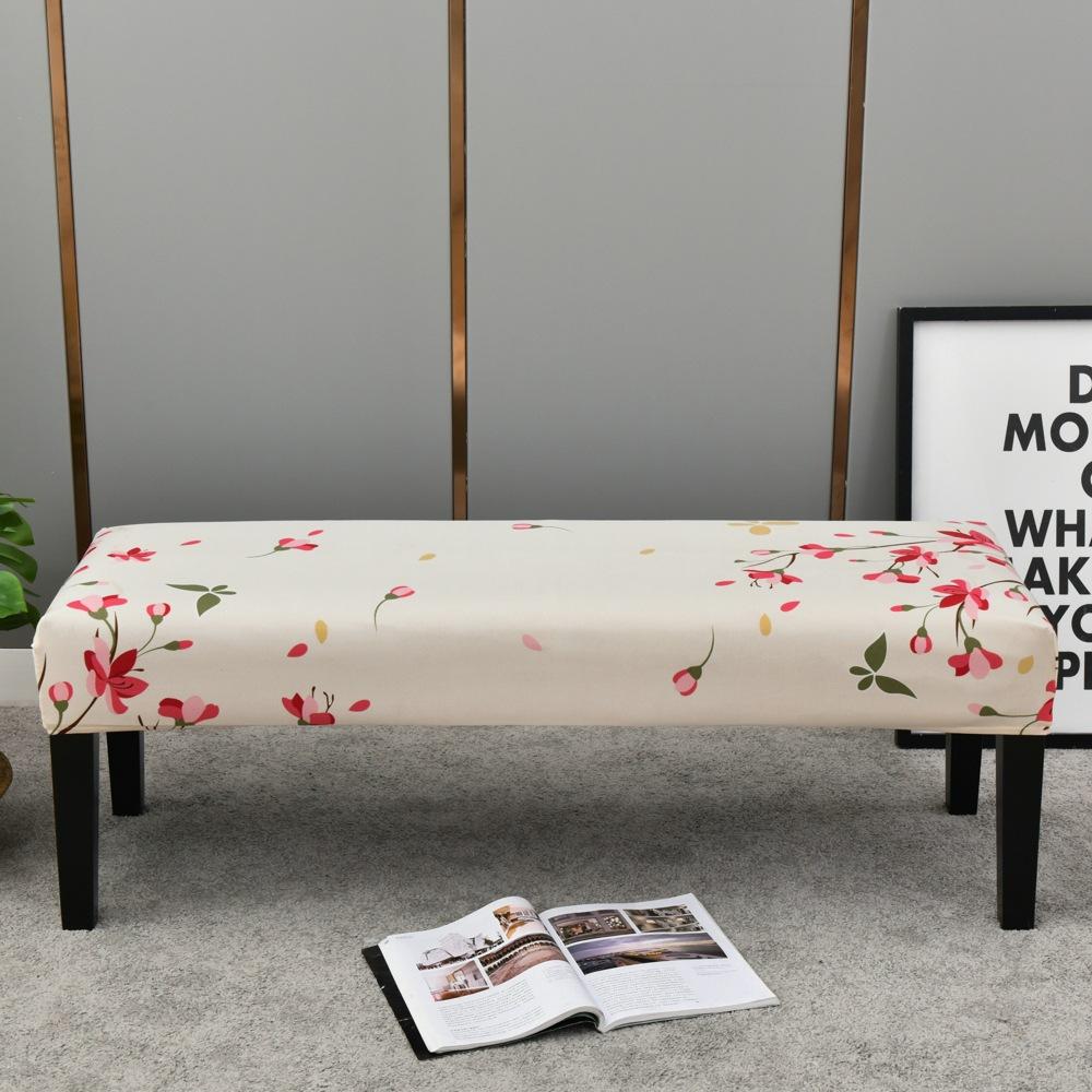 Bench Cover Stretch Spandex Piano Stool Cover Long Ottoman Cover Solid Color Changing Shoes Chair Slipcover Home Decor