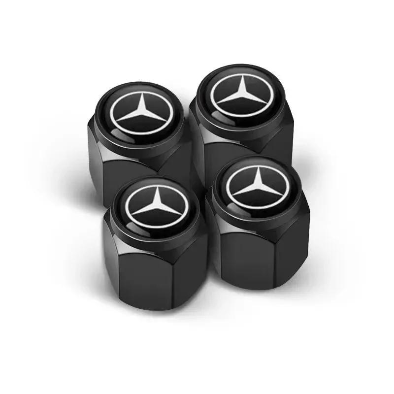 For Benz S-W224pcs Metal Car Wheel Tire Valve Caps Stem Case Covers For Mercedes Benz B/C/E/S Class A Class C200L GLC GLK CLA Accessories
