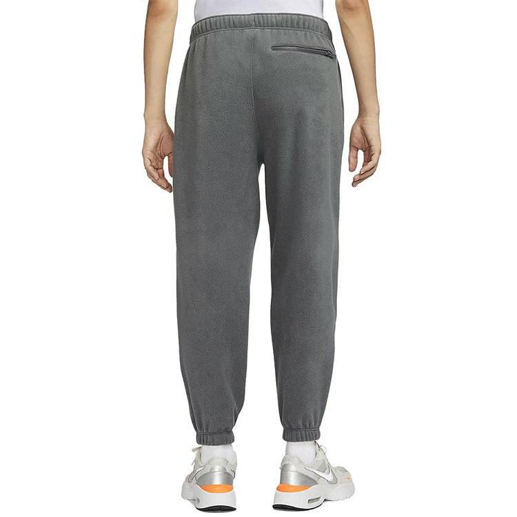 Nike מכנסי ג'וגינג סרוגים קז'ואליים בצבע אחיד מבד קלאב פליז עם כיס רוכסן לגברים תחתונים אפור FB8385-068