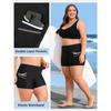 CHARMLEAKS Badeshorts für Damen in Übergröße, Bademode mit Taschen, hoch taillierte Boardshorts