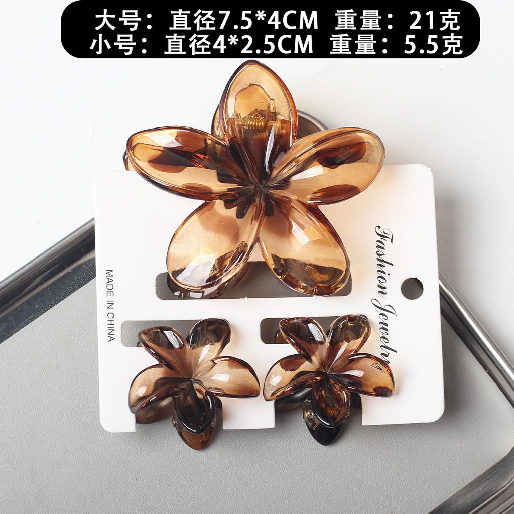 2025 New Egg Flower Grab Clip Retro Color Flower Hair Claw Clip Lady Side Grab Half Grab Back Head Shark
