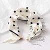 Women's Magnetic Buckle Neck Scarf Polka Dot Paisley Stripe Printed Thin Ribbon Scarf For Shirt Work Outfit Spring Summer Styling