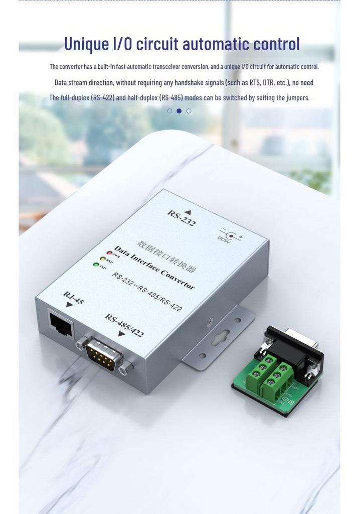 RS-232 To RS-485/RS-422 Data Interface Converter with RJ45 Connection