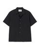 BEYOND CLOSET [Collection Line] Crease Cotton Open Collar Short Sleeve Shirt Black
