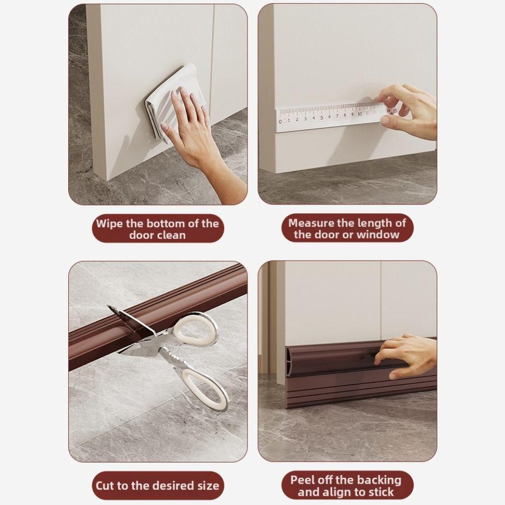 Self Adhesive Door Bottom Seal TPE Door Sweep Flexible Gap Filler  Indoor Use