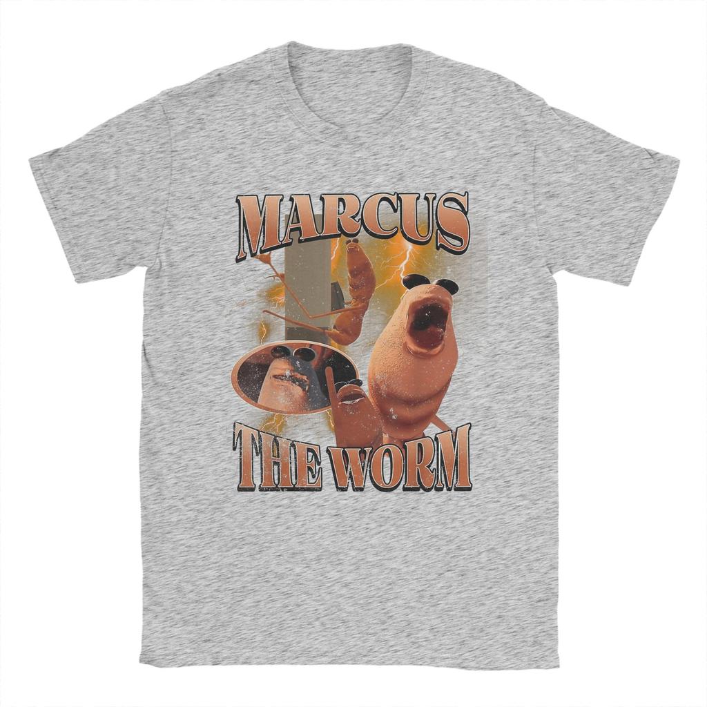 Marcus The Worm Funny Memes T Shirt for Men Cotton Crazy T-Shirt Round Neck Tee Shirt Short Sleeve Tops New Arrival