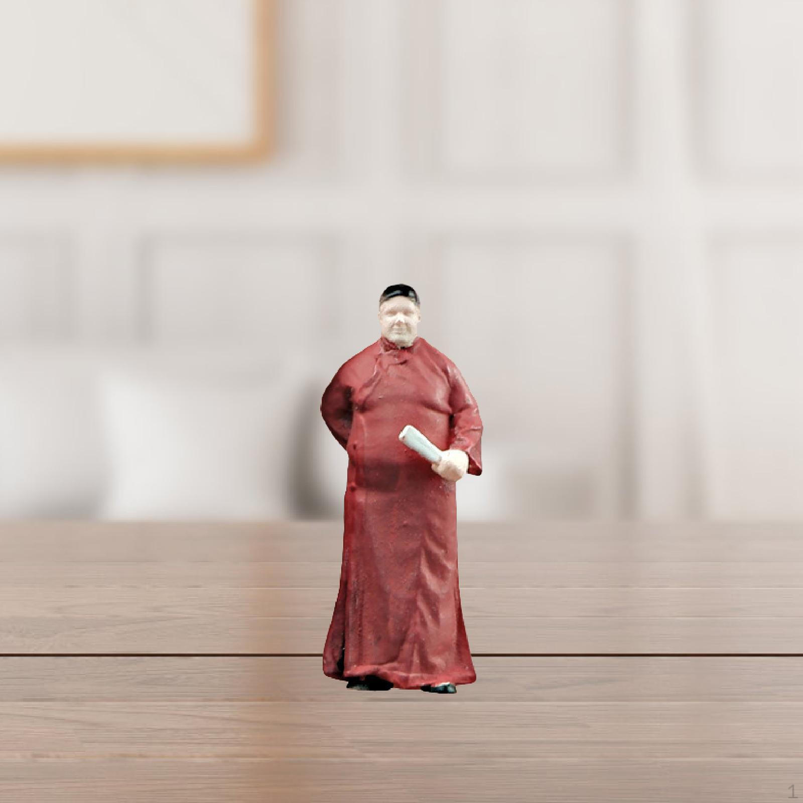 

1 64 Китайский тип Фигурка актера разговорного жанра Миниатюрные люди Модель Смола 3D Кукла Крошечная фигурка для песка Closing Fan