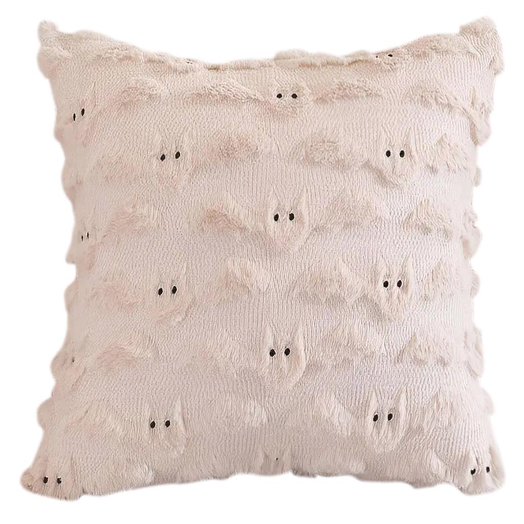 Soft Plush Pillowcase Halloween Bat Pattern Cushion Cover Living Room Sofa Bed Throw Pillow Cases Halloween Decorative 45X45cm