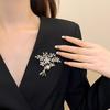 Diamond-Studded Floral Brooch In Alloy For Clothing