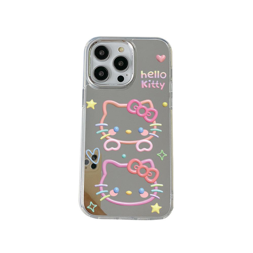 OEMHello Kitty Color Line Mirror Apple 13 Pro Mobile Phone Case Protective Case iPhoneAIR
