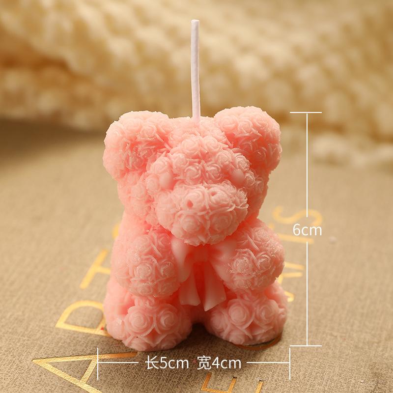 Souvenir Creative Rose Bear Home Ornament Fragrance Premium Atmosphere Send Muse Birthday Gift Scented Candles