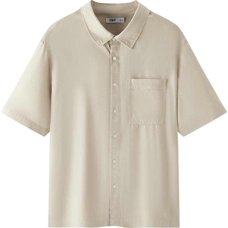 Мужская рубашка Semir с коротким рукавом из хлопка и льна M