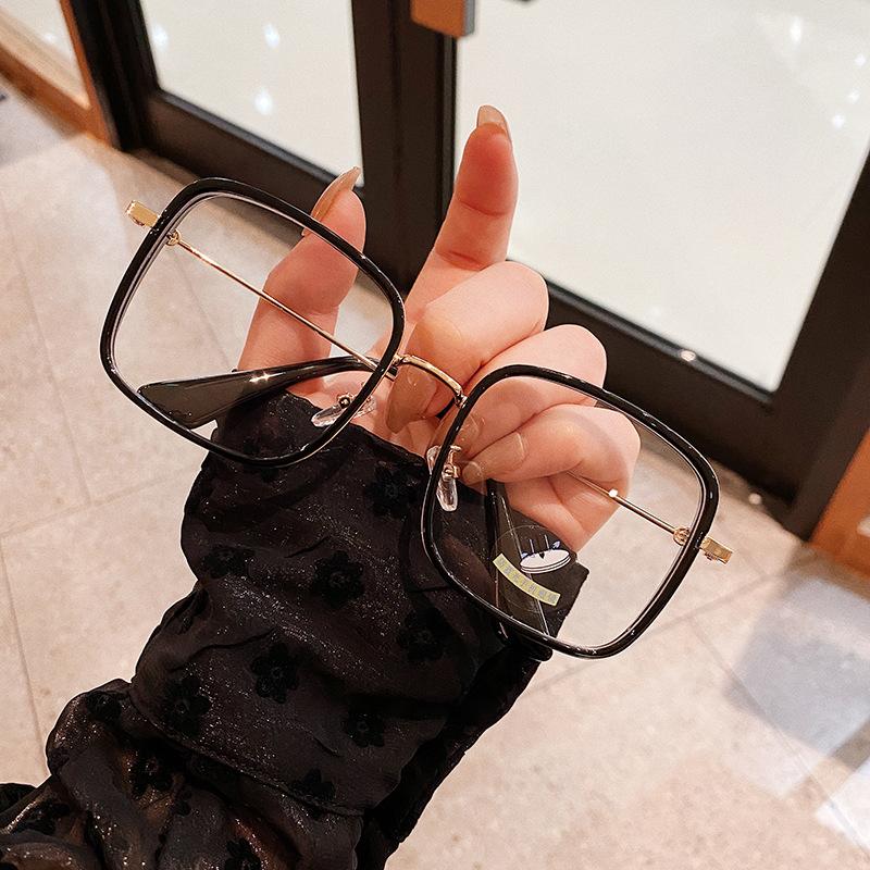 Luxury Brand Nude Pink Myopia Glasses Women Oversized Square Frame Blue Light Blocking 0 to -600 Diopters