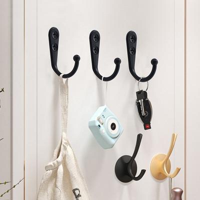 1/3/5/10pc Wall Hanging Hooks with Screws Wall Mounted Hangers for Coat Towel Bags Caps Hook Bathroom Multi-Purpose J Hook