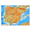 Harta fizică de perete Spania Portugalia Peninsula Iberică Hartă topografică cu relief Poster geografic educațional pentru casă școală birou decor studiu