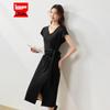 IEF Women's French Elegant V-Neck Maxi Dress