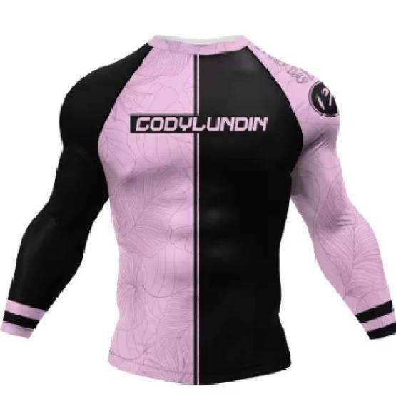 Muay Thai Kickboxing Boxing MMA UFC Shirt Slim Athletic Fit Long Sleeve Turtle Neck Gym Unisex Men Women Fitness Workout Quick Dry Print Training Tee