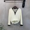 C S In The Room Buttoned Long Sleeve Layered Knit 2Color C