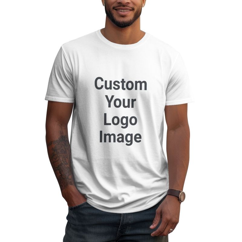 

Custom Your Logo Image Print Tshirt Mens Large Size Casual Black Tshirts Summer Short Sleeve Tops White Cotton Tees Streetwear S