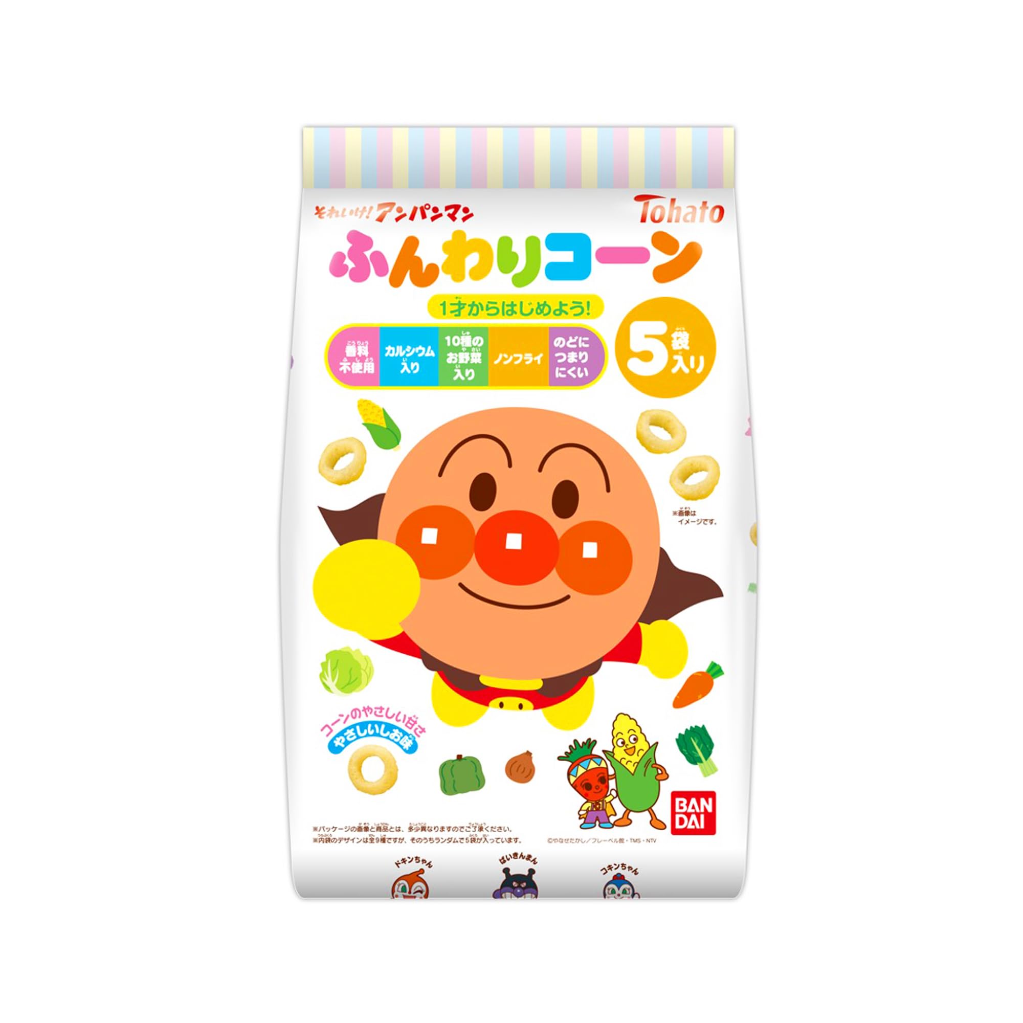 

East Hato 5P Anpanman Fluffy Corn Gentle Shio Flavor 40 г x 12 пакетиков вперед!