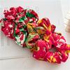 30pcs  Women Hair Scrunchies Christmas Print Corduroy Cloth Hairbands Lady Girls Ponytail Hair Ties Accessories