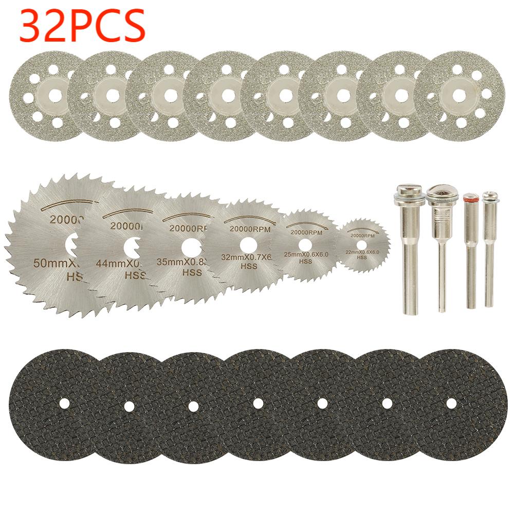 Sada řezných kotoučů pro vrtačky Rotační nástroj HSS Kotoučové pily s prodlužovacím nástavcem pro dřevo kov DIY Řemesla