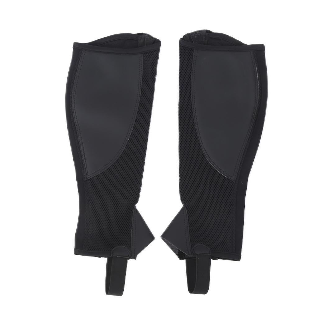 2pcs Half Chap Black Flexible Mesh Equestrian Half Chap for Children Horse Riding  