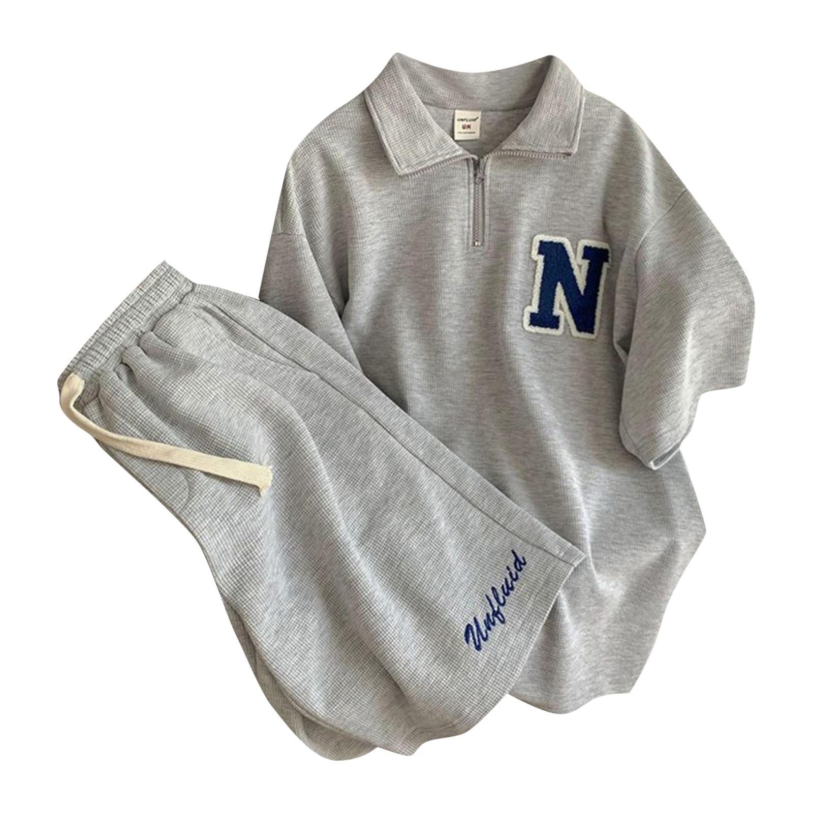 

Комплект с шортами и короткими рукавами для девочек, летних учащихся средних и старших классов, свободный комплект из двух предметов XL