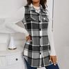 Women's Fashion Casual Tank Top Long Plaid Button-down Vest with Pocket Jacket