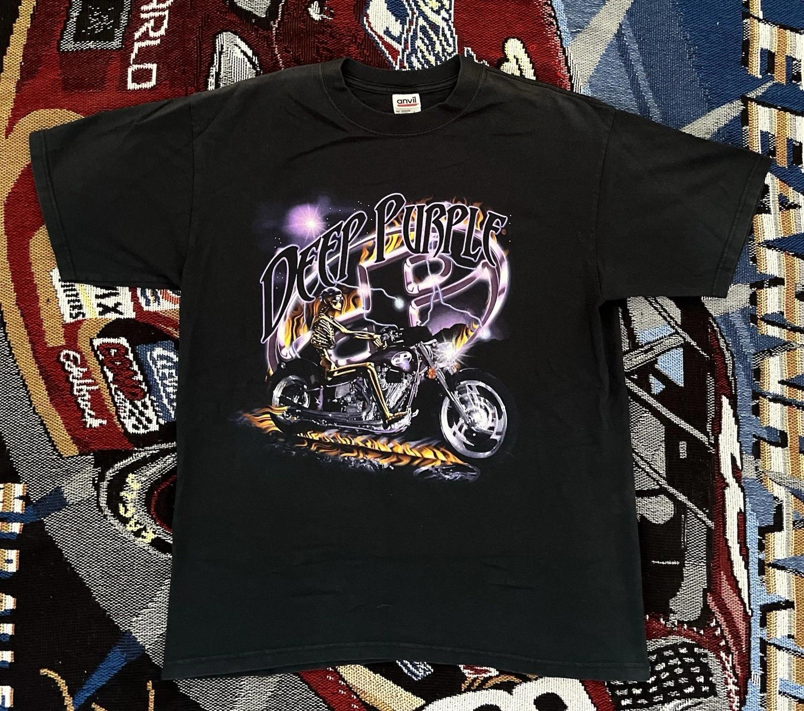 Vintage Deep Purple Tour Shirt 2003 Large Band World Tour Cities Anvil M