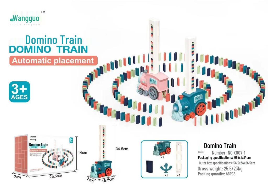 Automatic Little Train Domino Dispenser with Sound & Light - Educational Toy for Kids