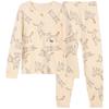 Class A Children's Antibacterial Combed Cotton Pajama Set - Warm Long Sleeve Homewear for Fall/Winter