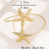 Fashion Ocean Wind Three-dimensional Starfish Metal Rotating Open Arm Ring Women Multi-occasion Vacation Wind Seaside Wear