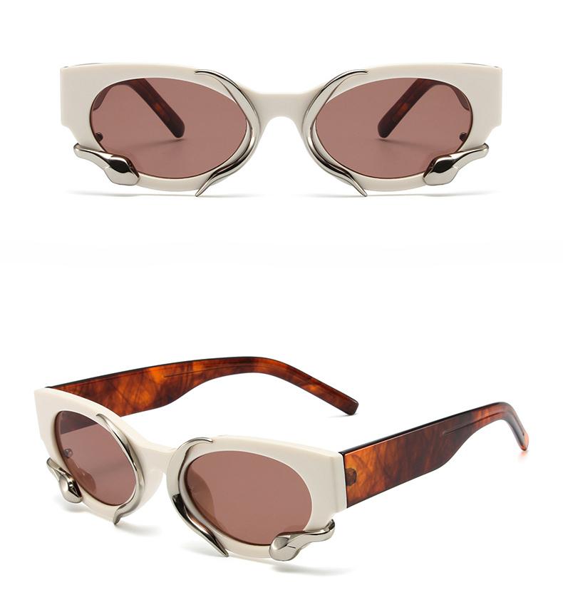 Модные солнцезащитные очки MePanda унисекс в форме змеи в ретро-стиле «кошачий глаз» — фото 7
