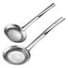 2pcs Stainless Steel Fine Mesh Skimming Spoon Heat Resistant Grease Strainer For Cooking Baking and Liquid Separation