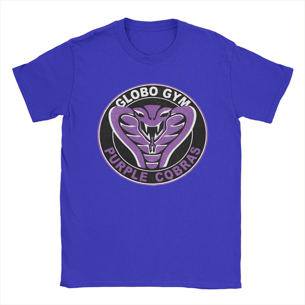 Funny Globo Gym Purple Cobras Vintage Logo T-Shirts for Men O Neck Cotton T Shirts Dodgeball Movie Short Sleeve Tee New Merch