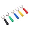 10pcs Fork Spade Wire Connectors 8mm 0.3in U Type Brass Material PVC Appearance 4mm 0.2in Hole Y Type Banana Plug