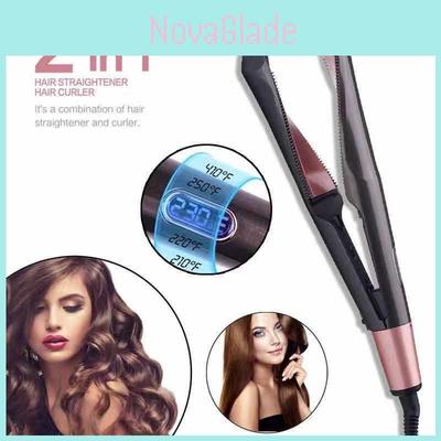 Electric Tourmaline Ceramic Curler And Straightener For Dry Hair 1-2 Minute Styling
