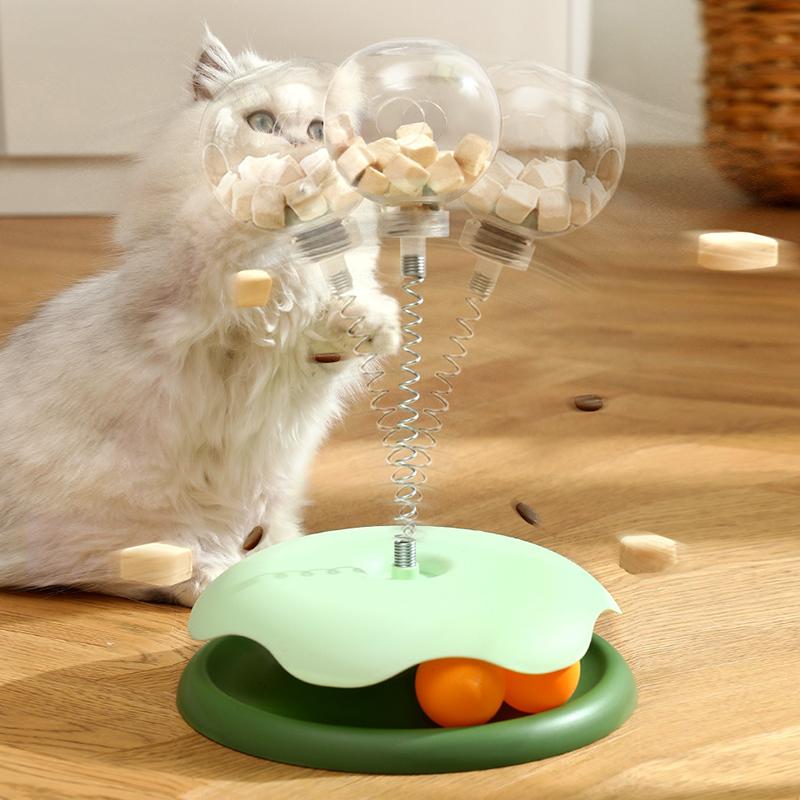 Cat Puzzle Food Leaking Ball Toy Cat Dog Interactive Treat Leaking Toy Slow Cat Dog Feeder Cat Turntable Toys Pet Supplies