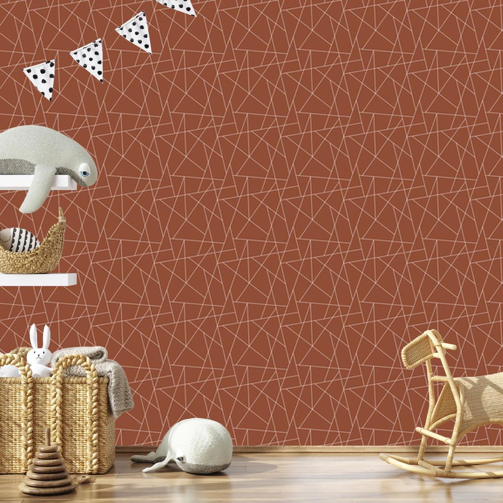 Wallpaper Geometric pattern orange, orange mountain 50x1000