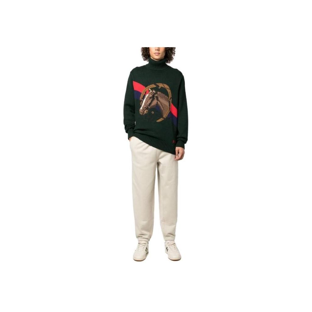 Polo Ralph Lauren FW23 Solid Color Drawstring Knit Sweatpants Men Bottoms Gray White 710917906-001