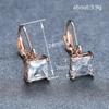 Zircon Earrings, Fresh Design Geometric Square Earrings, Simple Temperament Stud Earrings Women'S Earrings