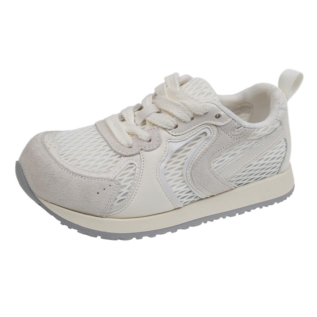 Thick-soled German Training Shoes Women's 2025 Summer New Breathable Thin Ugly Cute Mesh White Shoes Lightweight Sports Forrest Gump Shoes