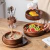 Massivholzschale Walnuss Bootschale Kreative Holzsalatschüssel Obstschale Vintage Aufbewahrung Heimküchenutensilien