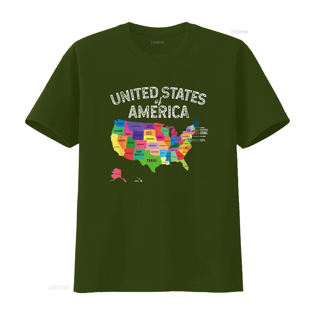 Verenigde Staten Kaart T-shirt USA voor mannen vrouwen kinderen vintage Gewassen designer kleding grafisch Veelzijdig Rekbaar Comfortabel