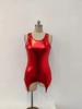 Body Lingerie European American din Piele Patent cu Barete - Top Tip Maiou Sexy Fără Mâneci, Strâmt