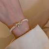 Real Gold Electroplating Korean Baroque Bow Pearl Bracelet Mori Girl Bracelet, Bracelet Ins Niche Design