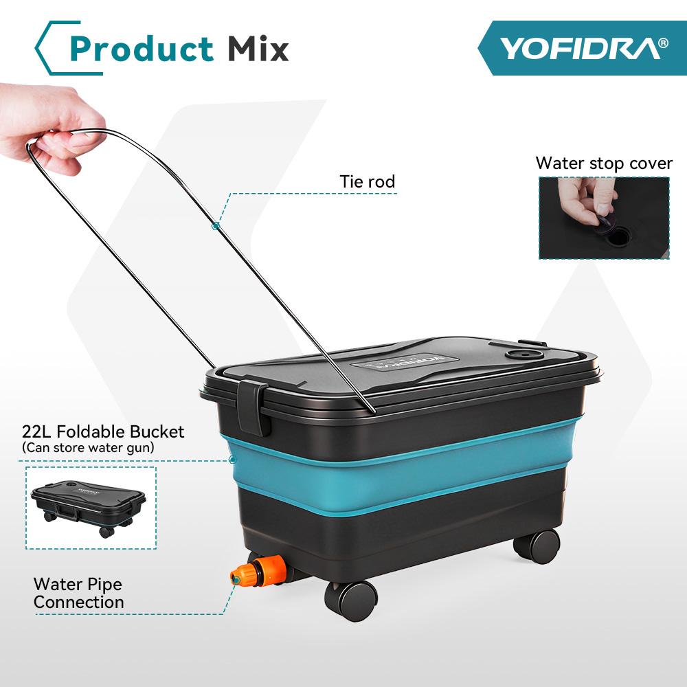 Yofidra 200Bar Brushless High Pressure Washer Water Gun Car + Bucket Wash Garden Cleaner Spray Gun For Makita 21V Battery Pin